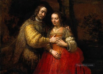 ユダヤ人の花嫁として知られる旧約聖書の二人の人物の肖像 バロック レンブラント Oil Paintings